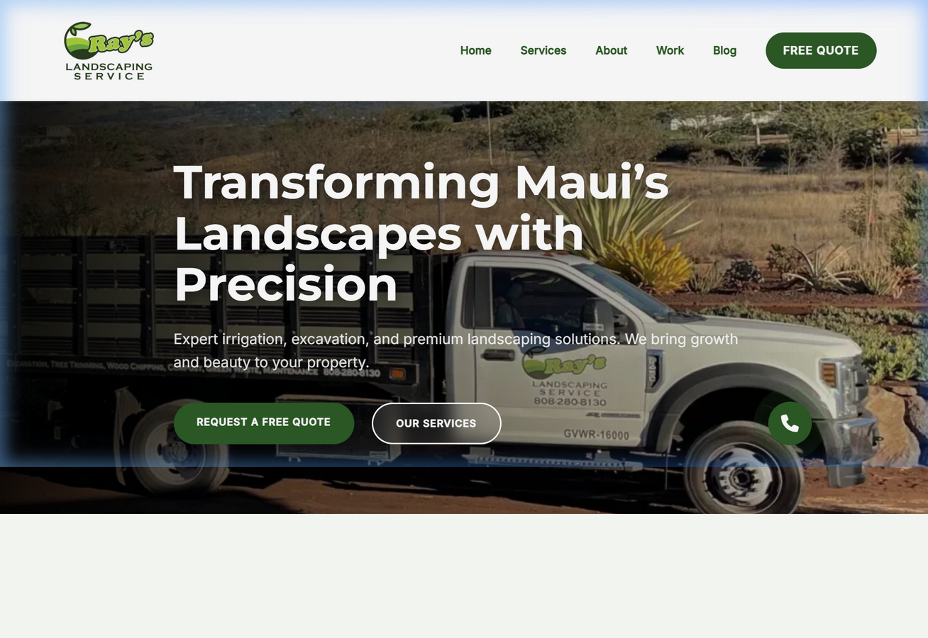 Ray's Landscaping – Custom Landscaping Website Design by Freemann Web Services Global